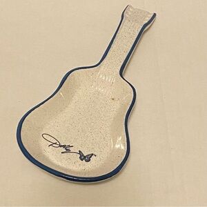 Dolly Parton Guitar Spoon Rest Ceramic Kitchen Decor 10”